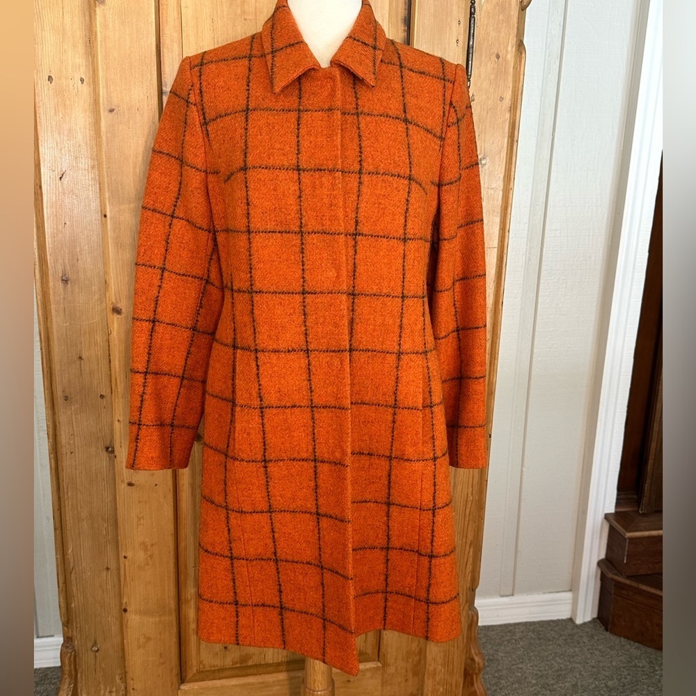 Vintage Classiques Entier Orange & Brown Wool Jacket Sz 8 Petite